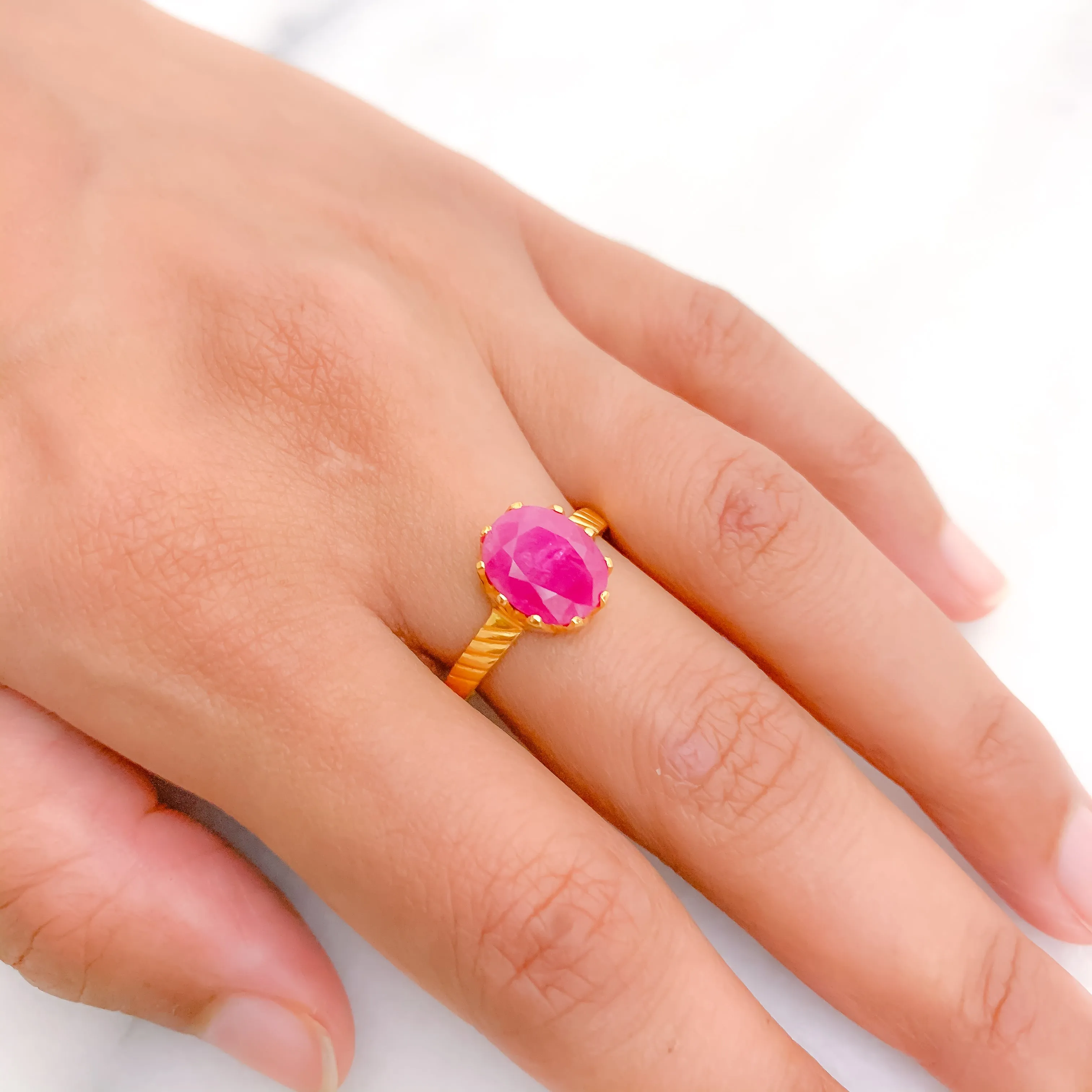 3.8ct Fancy Ruby Ring