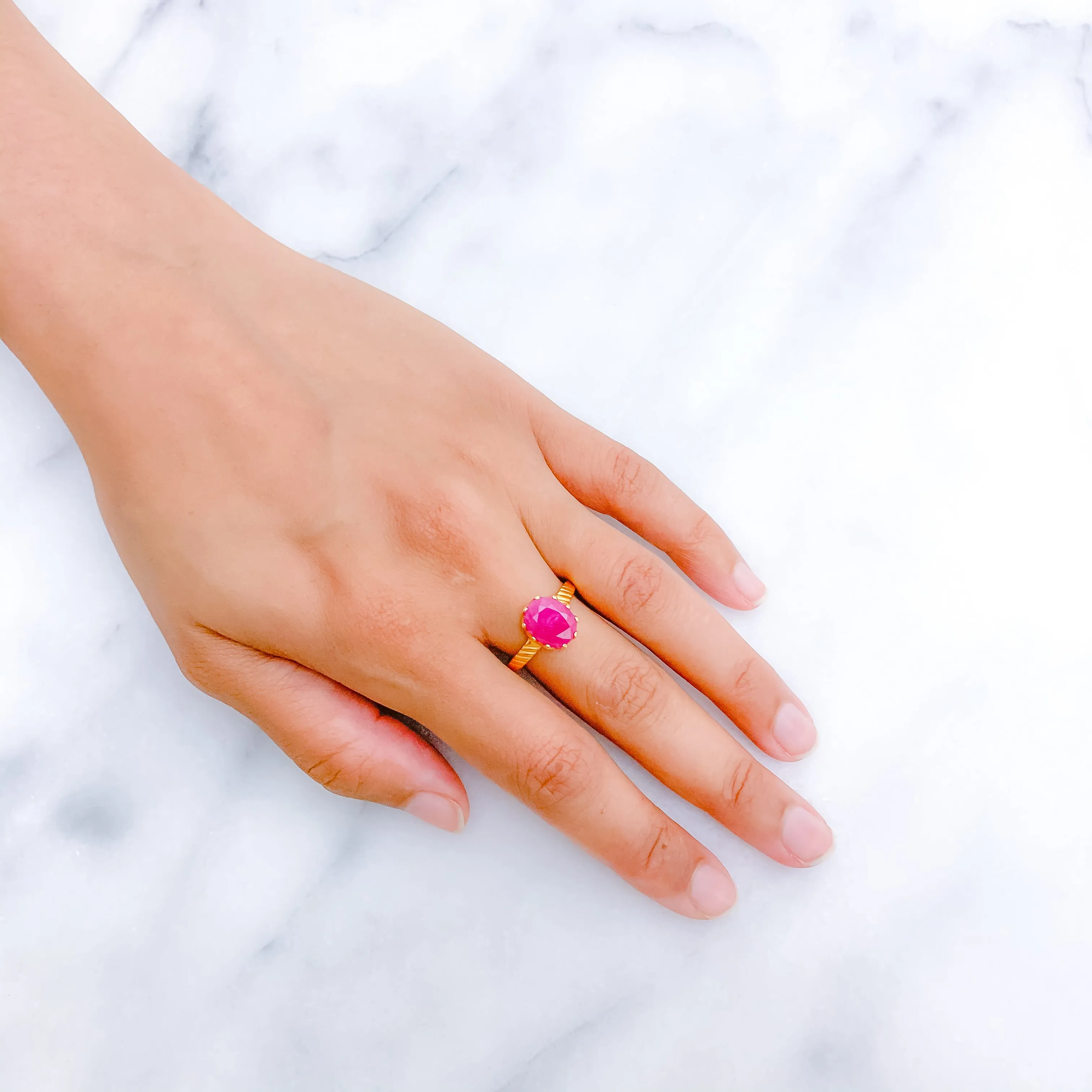 3.8ct Fancy Ruby Ring