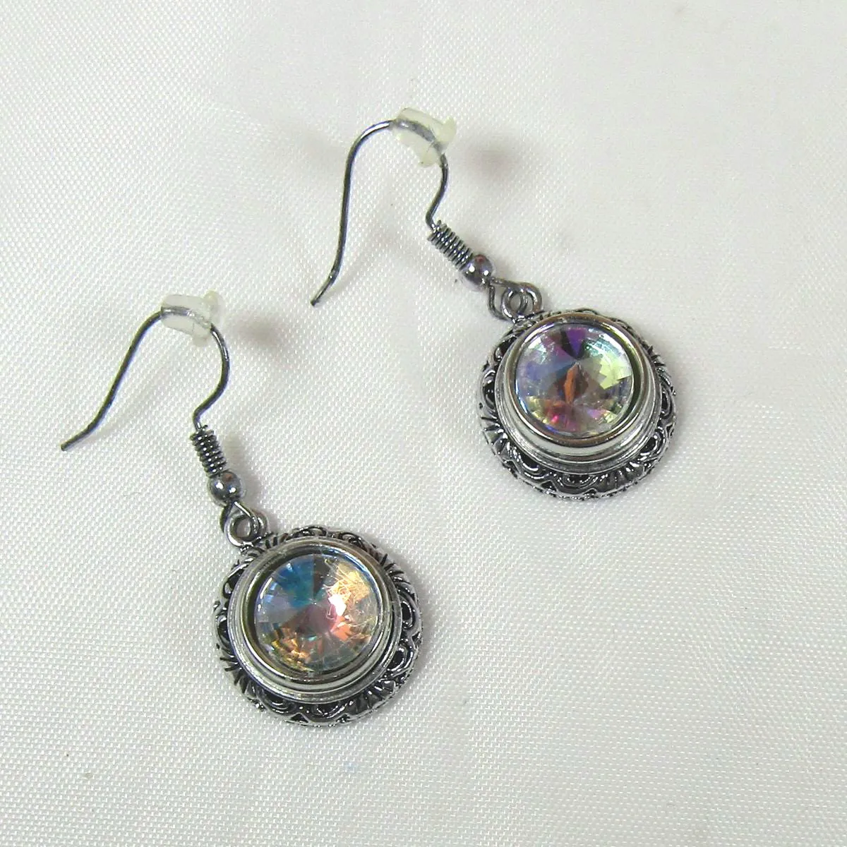 A/B Crystal & Silver Earrings