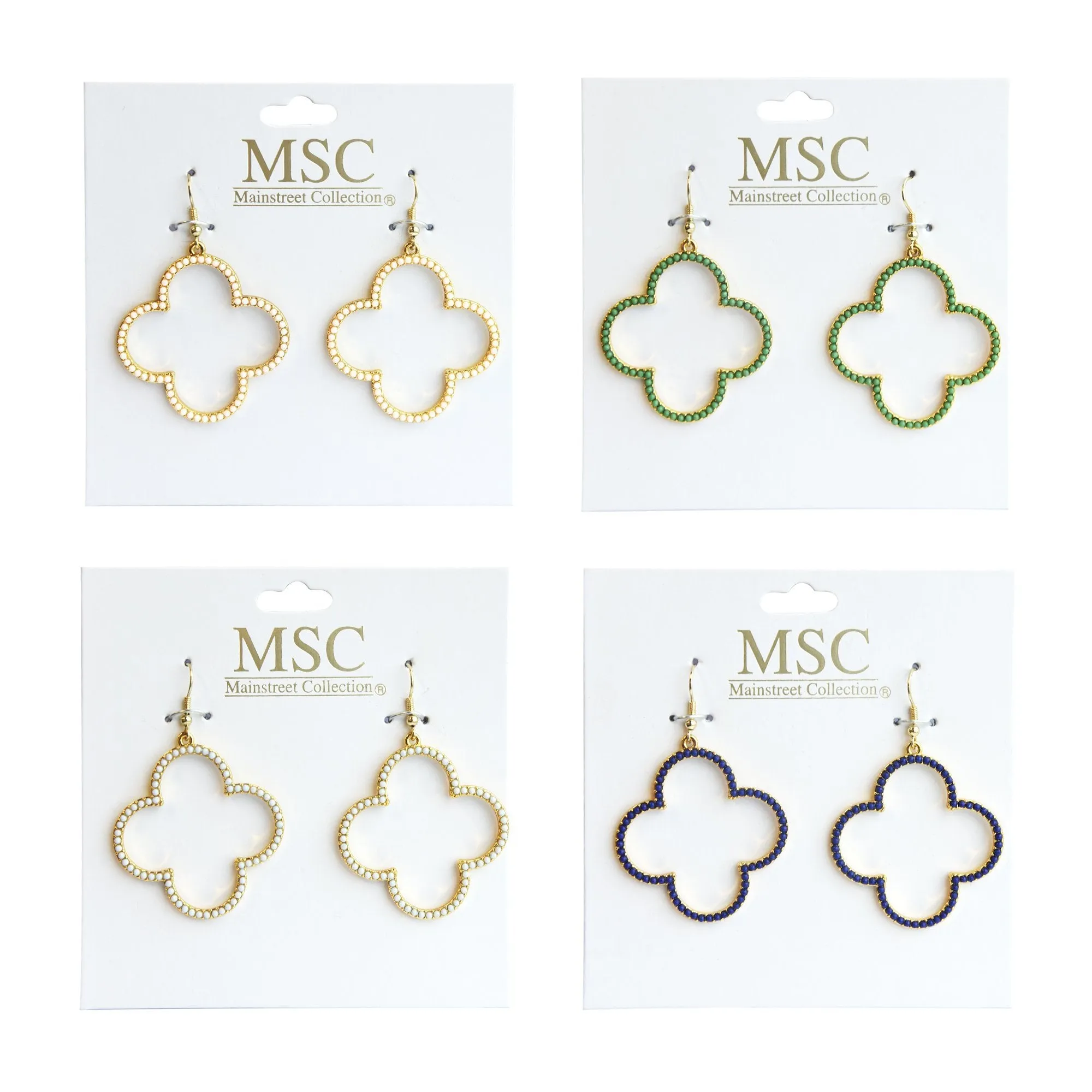 Bead Clover Earrings