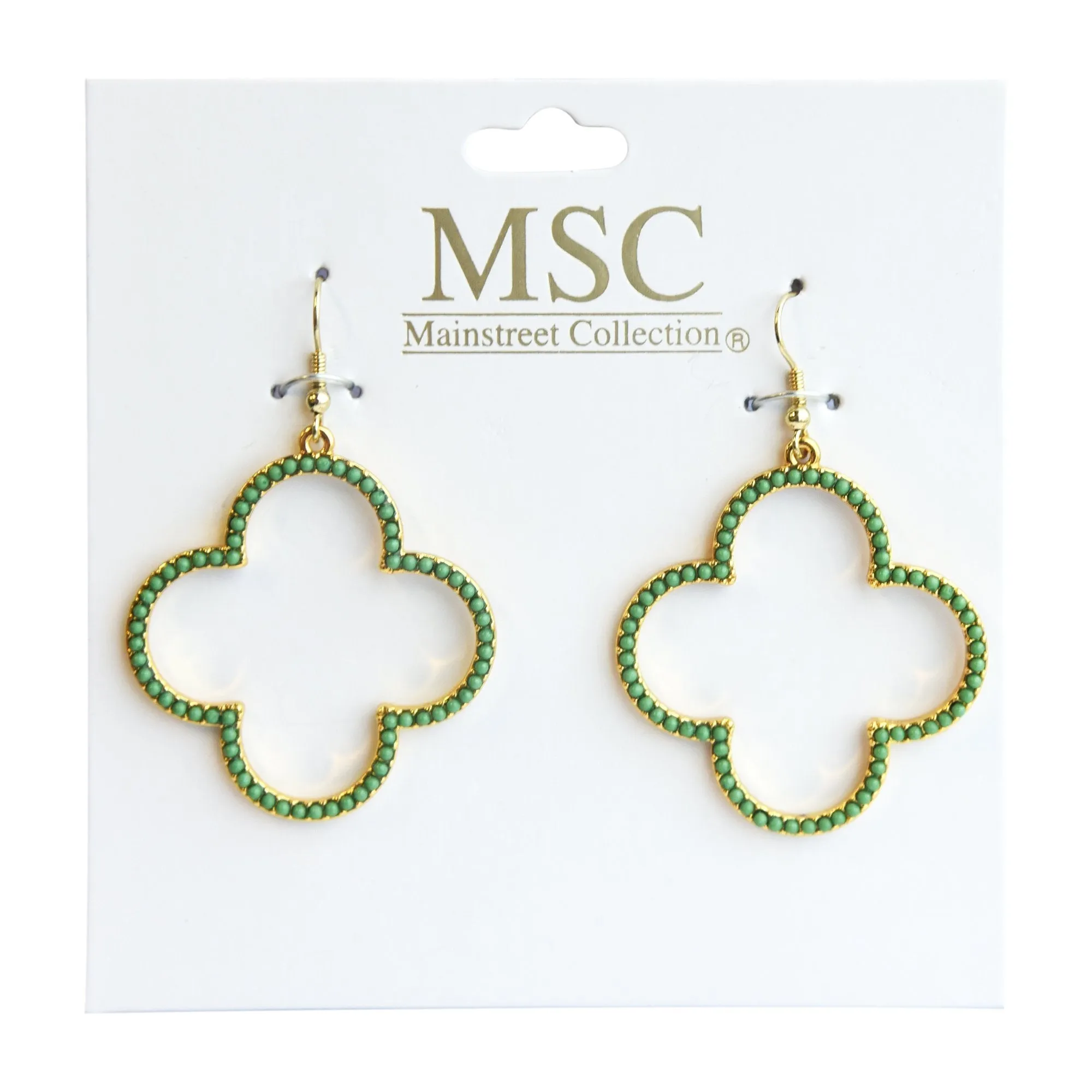 Bead Clover Earrings