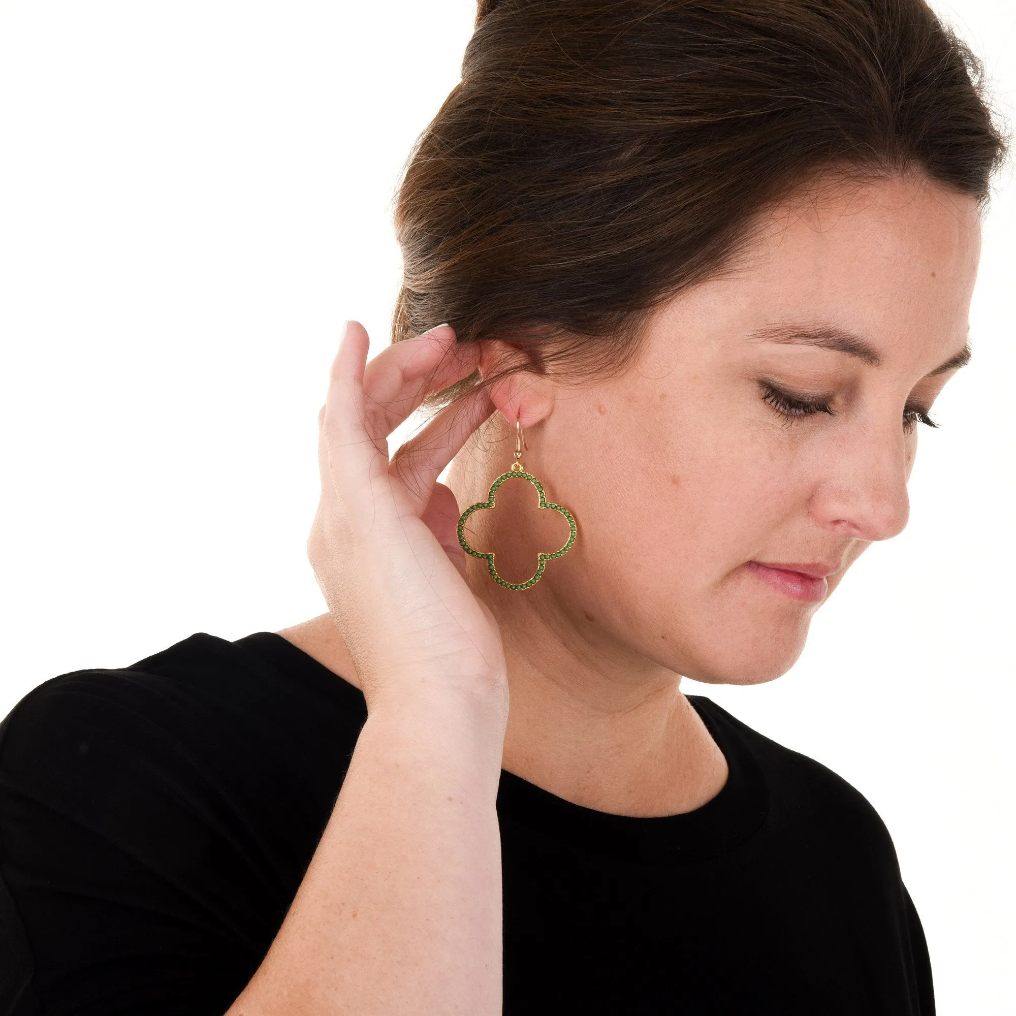 Bead Clover Earrings
