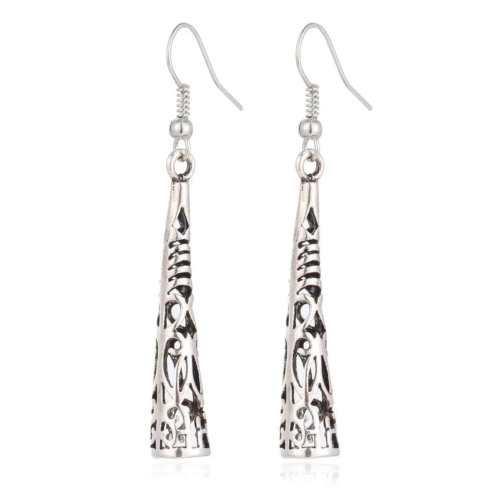 Bohemia Vintage Long Hollow Tassel Drop Earring