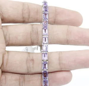 Bracelet Handmade Amethyst Watch Charm girls woman 6x4 mm 7in