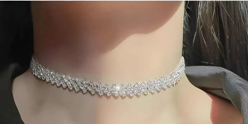 Choker Necklace  Full Rhinestone Water Diamond