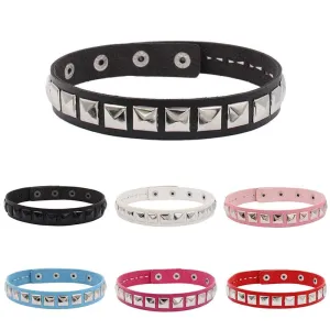 Colorful Studded Leather Chokers