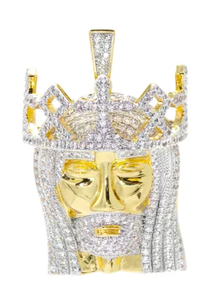 Gold Jesus Head Crown Pendant | 12.5 Grams