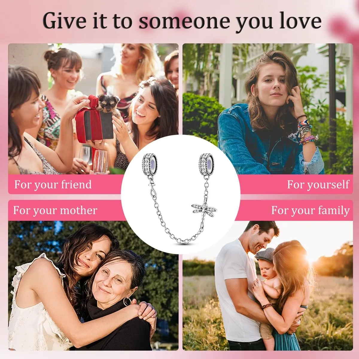 Hapour 925 Sterling Silver Safety Chain for Bracelets Charms Heart Butterfly Dangle Pendants Beads Jewelry for Women Mom