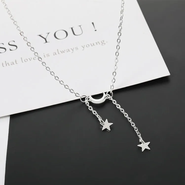 Hot Fashion Gold Star Moon Necklaces & Pendants Statement Short Necklace Women Jewelry Chokers Necklace Collares Collier Fleurs