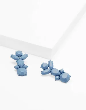 Jewel Earrings-Dusty Blue