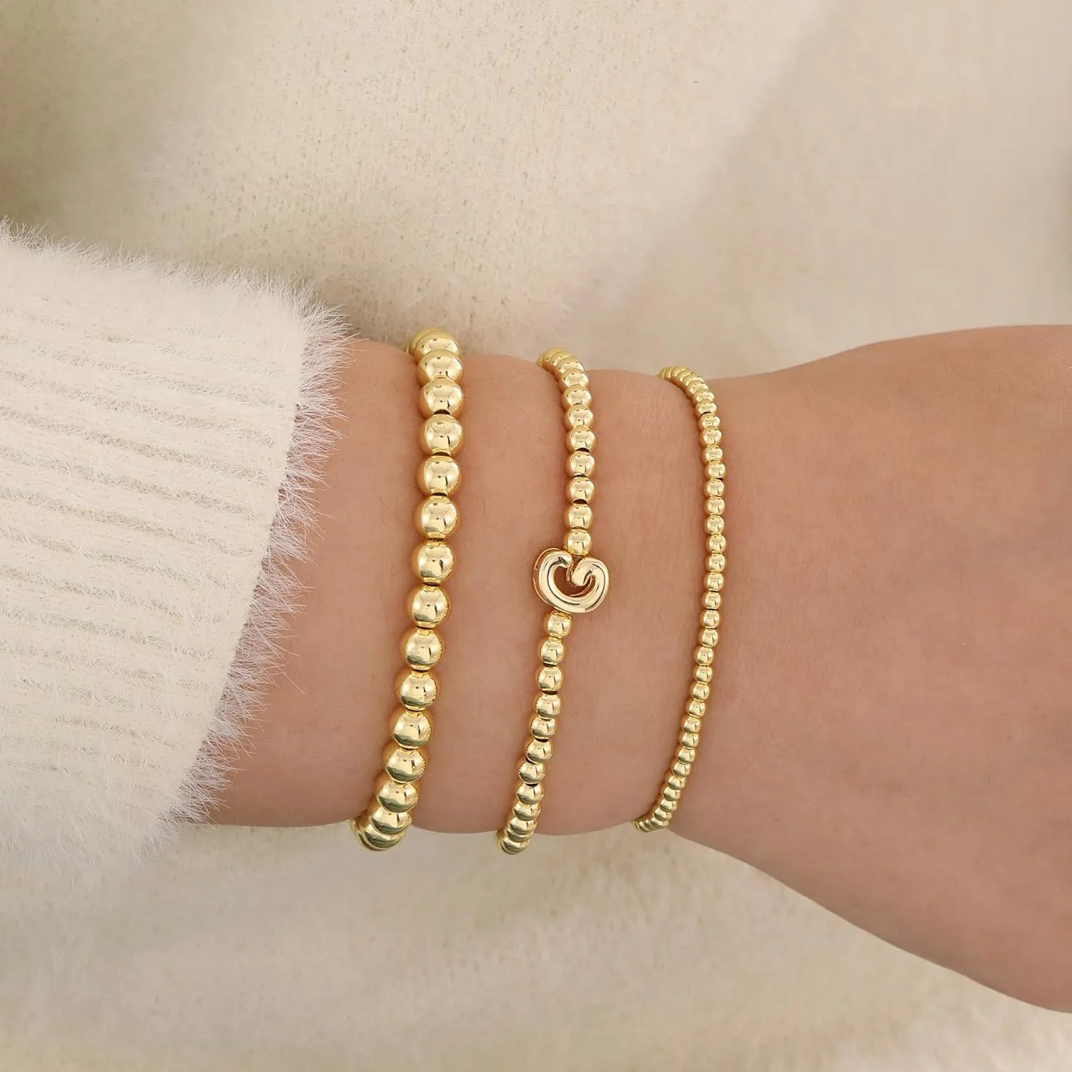 Layered Bracelets for Women,Dainty 14K Gold Plated Bracelets Stack,Link Chain Bracelet Stackable Non Tarnish Jewelry Gifts for Women
