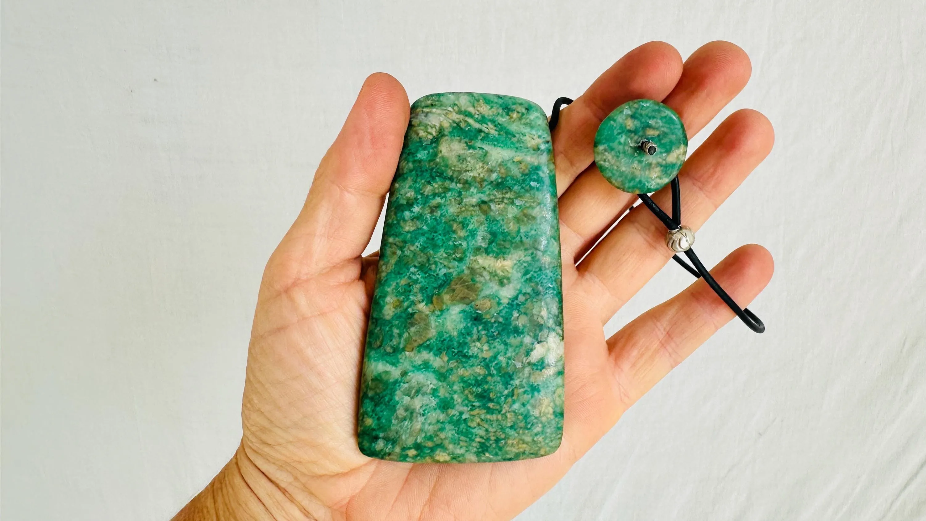 Mayan Green Jade Pendant. Hand-Carved Adze. Guatemala. 2639