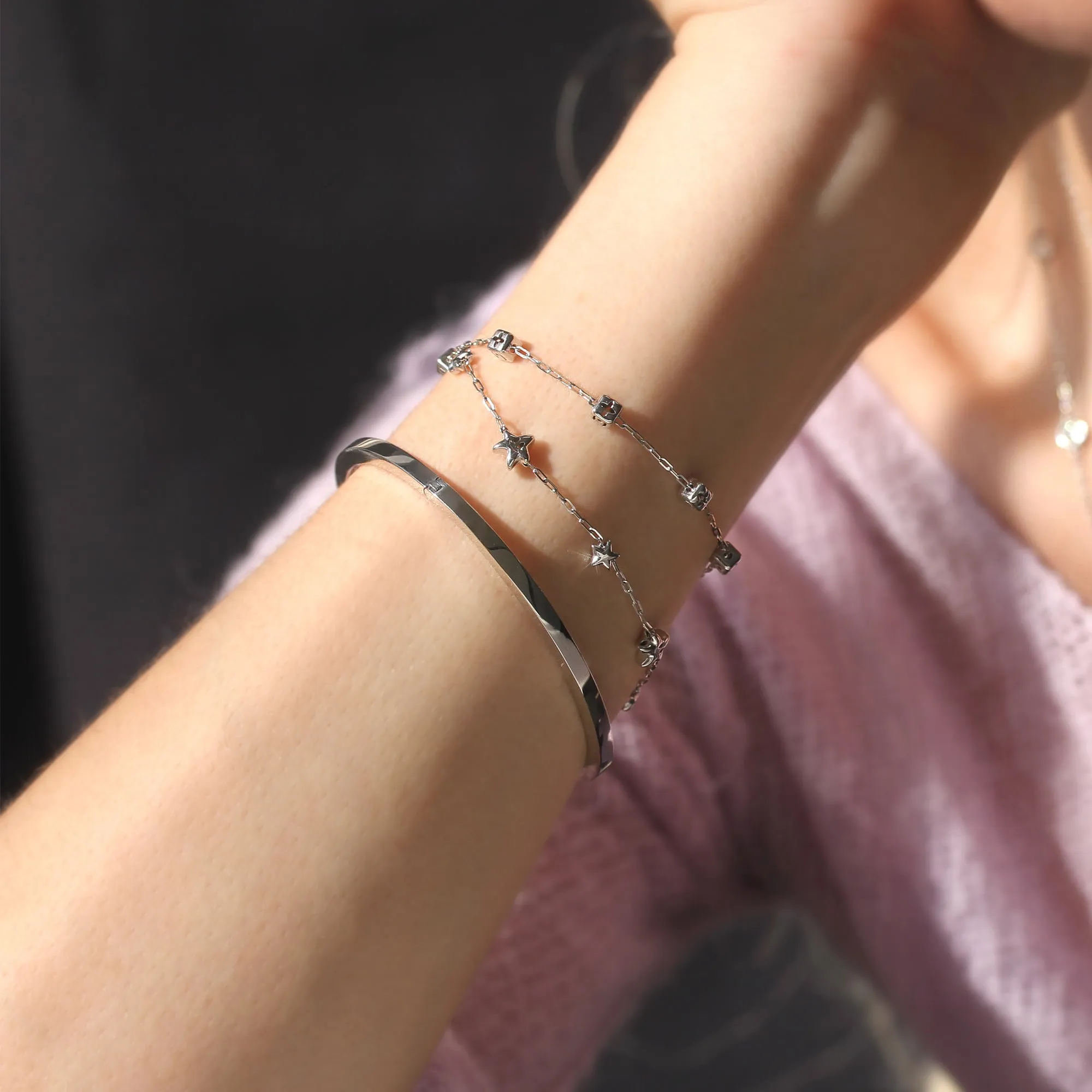 Puffed Gold Shine Star Bracelet | Anklet