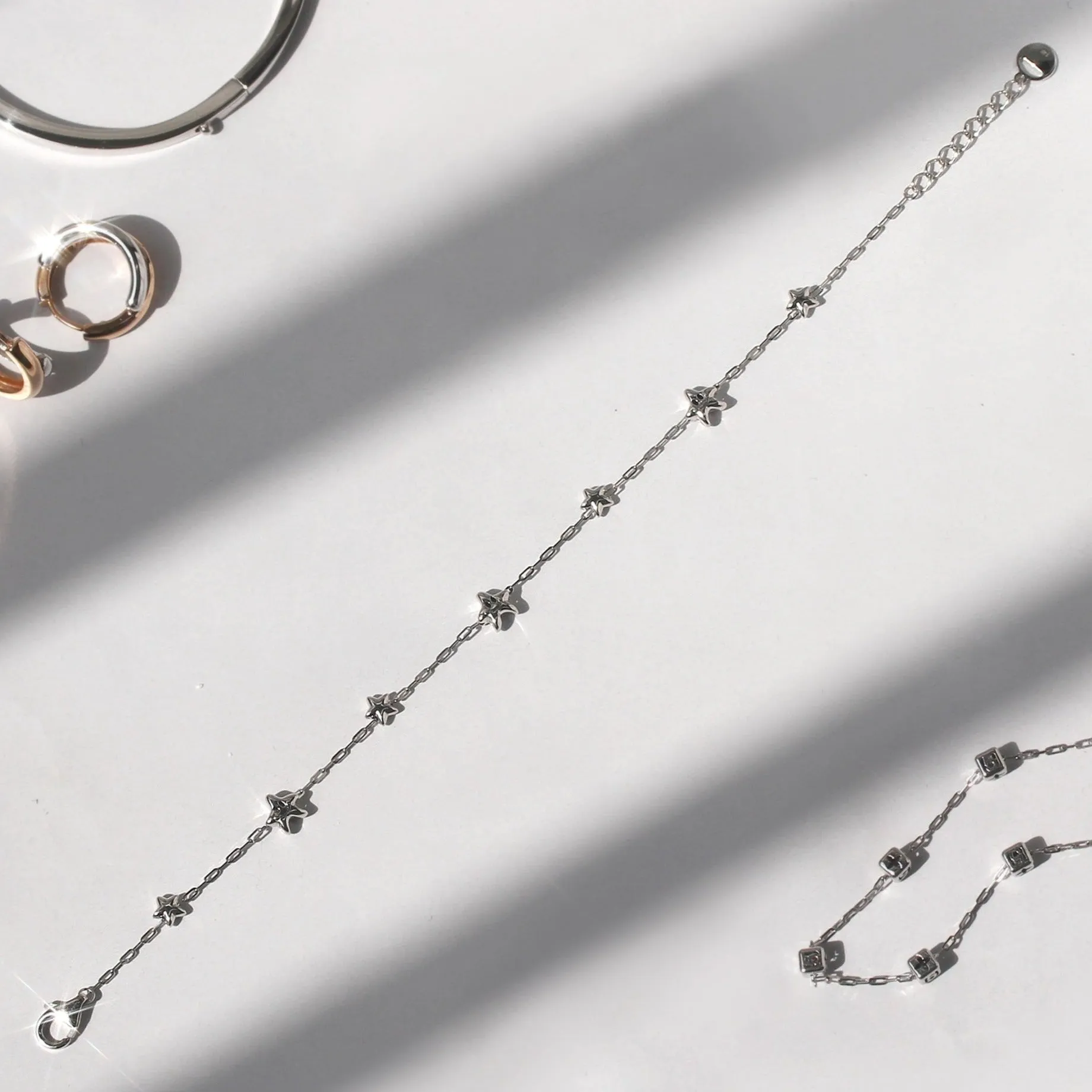 Puffed Gold Shine Star Bracelet | Anklet