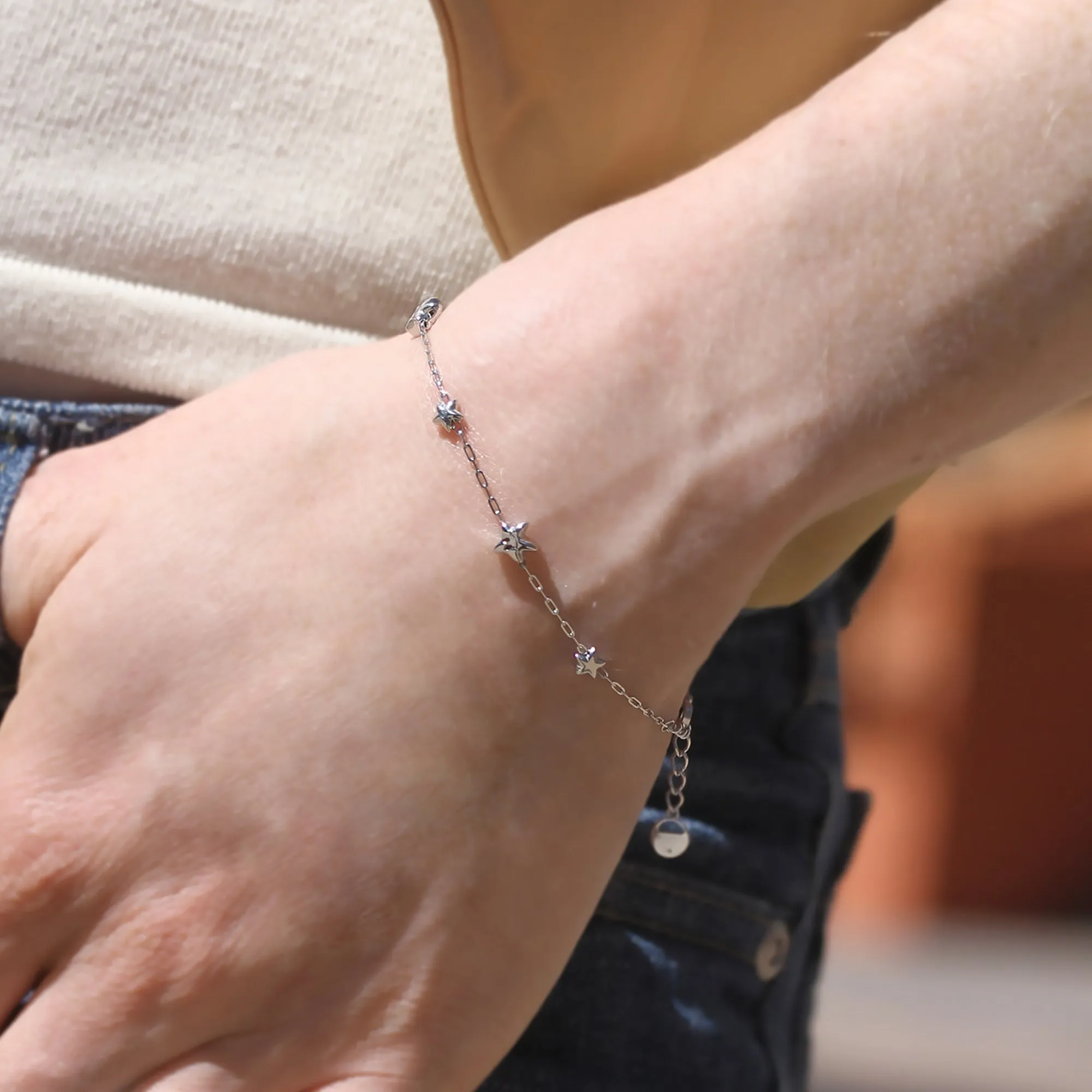 Puffed Gold Shine Star Bracelet | Anklet