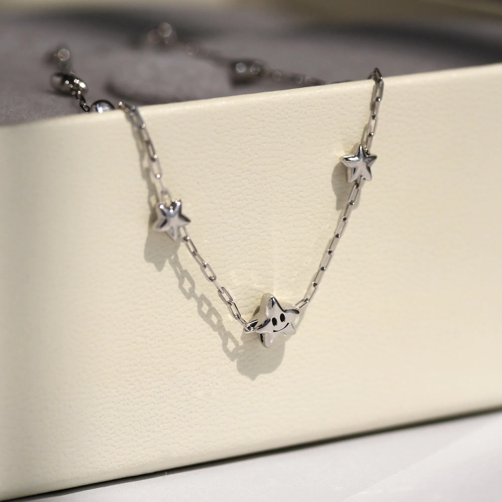 Puffed Gold Shine Star Bracelet | Anklet