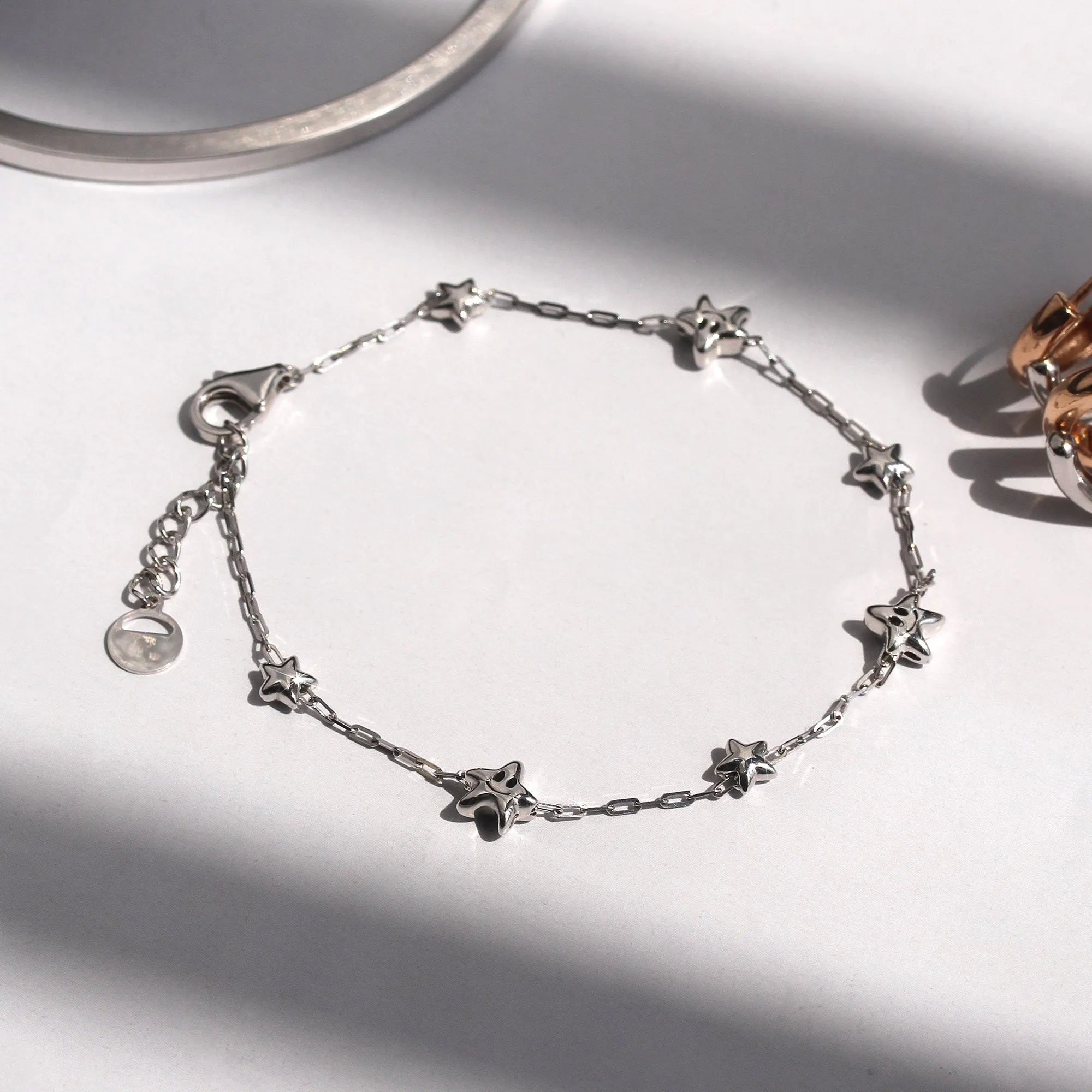 Puffed Gold Shine Star Bracelet | Anklet