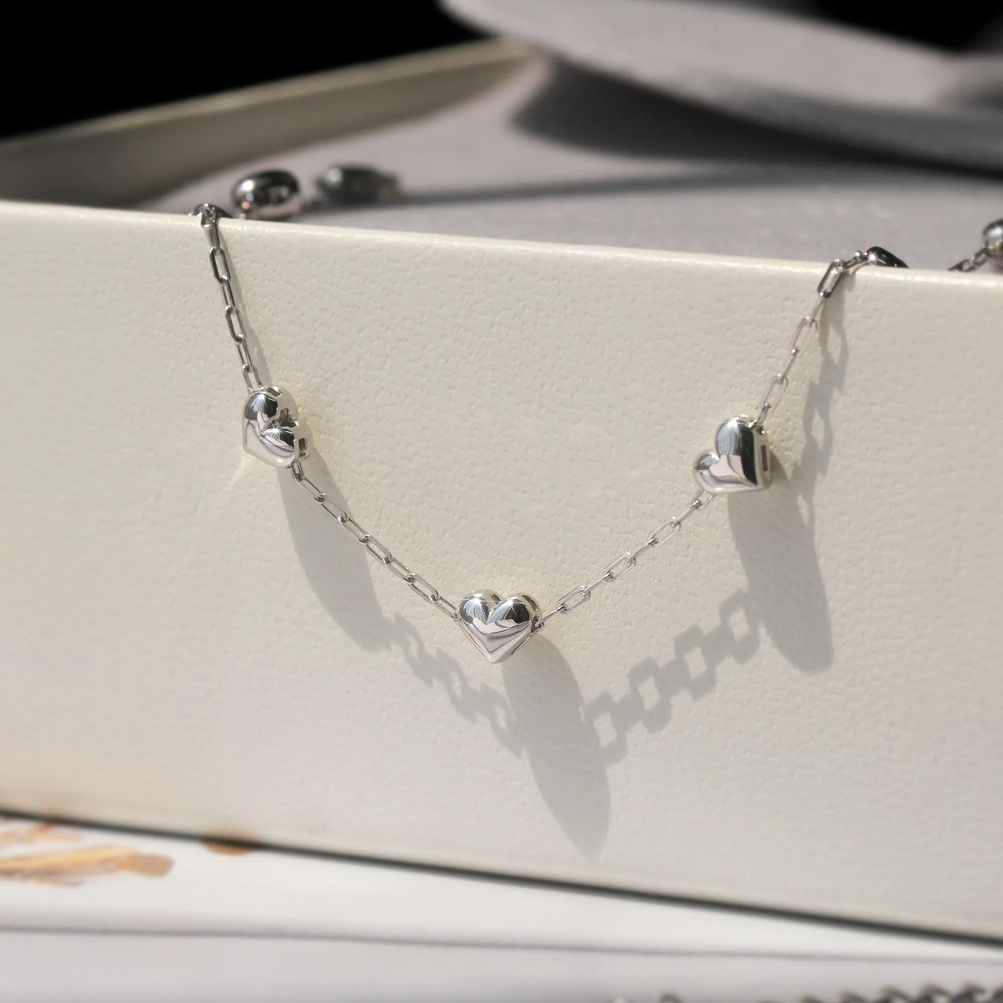Puffed Shine Heart Bracelet | Anklet