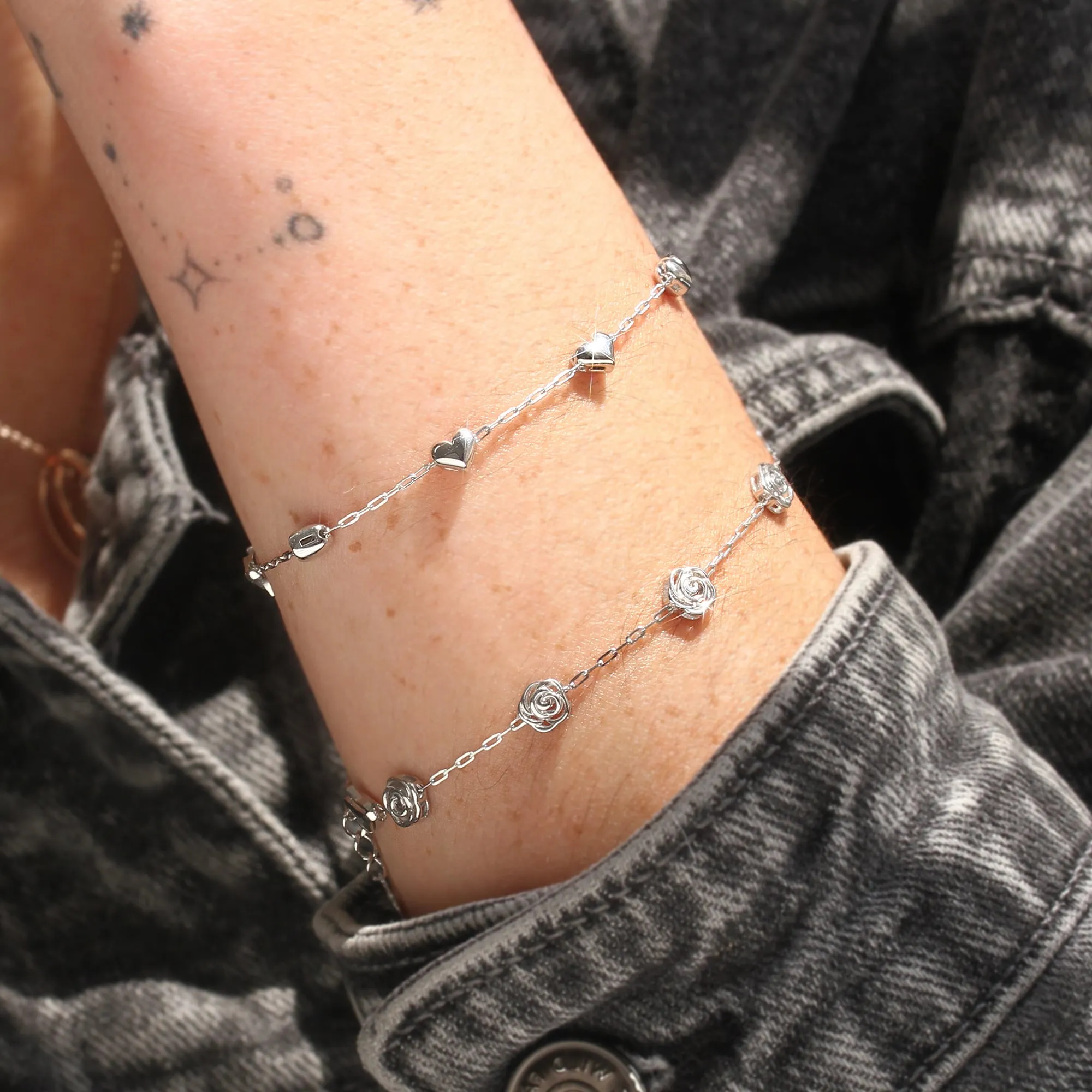 Puffed Shine Heart Bracelet | Anklet