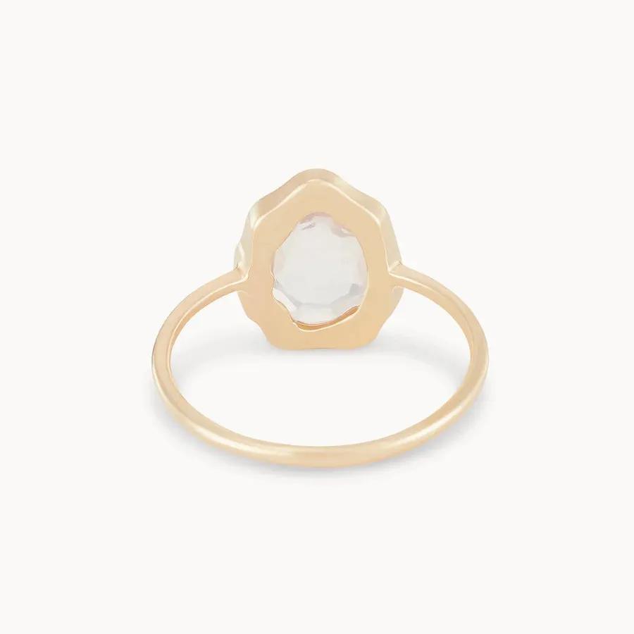 Rose Quartz Mood Ring (14K Gold)