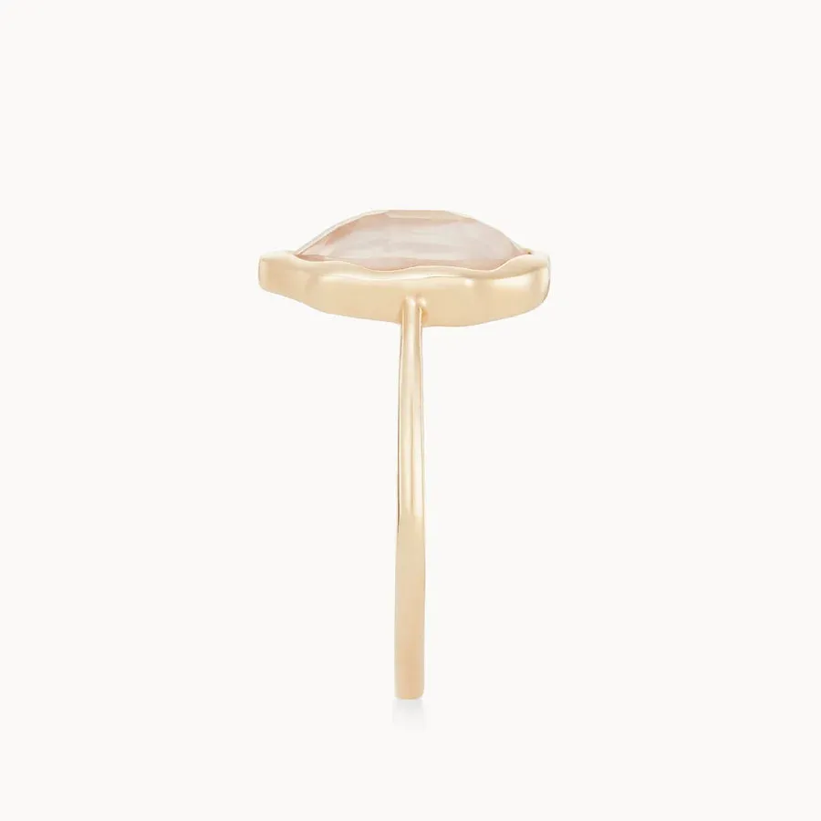 Rose Quartz Mood Ring (14K Gold)