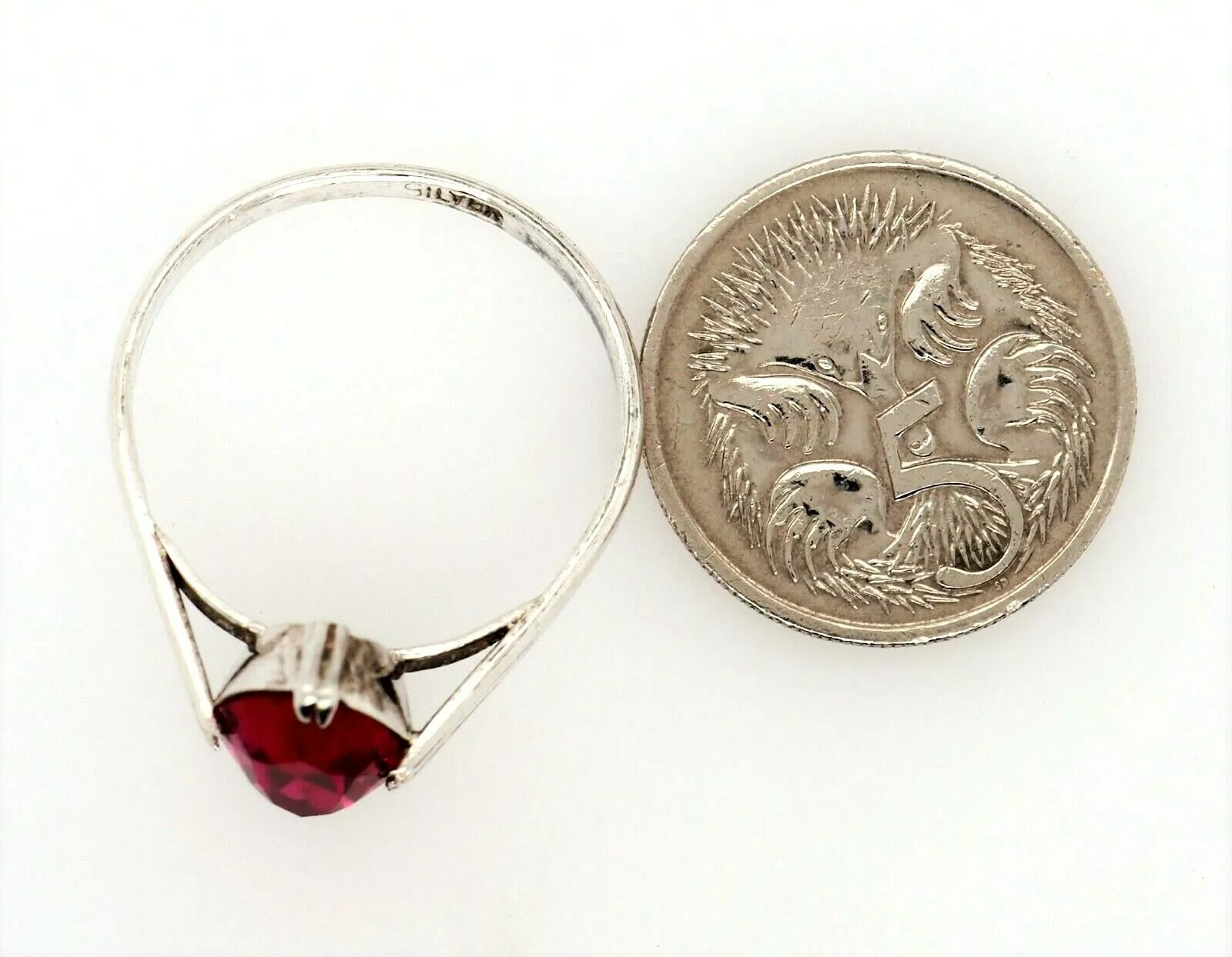 Ruby Sterling Silver Dress Ring