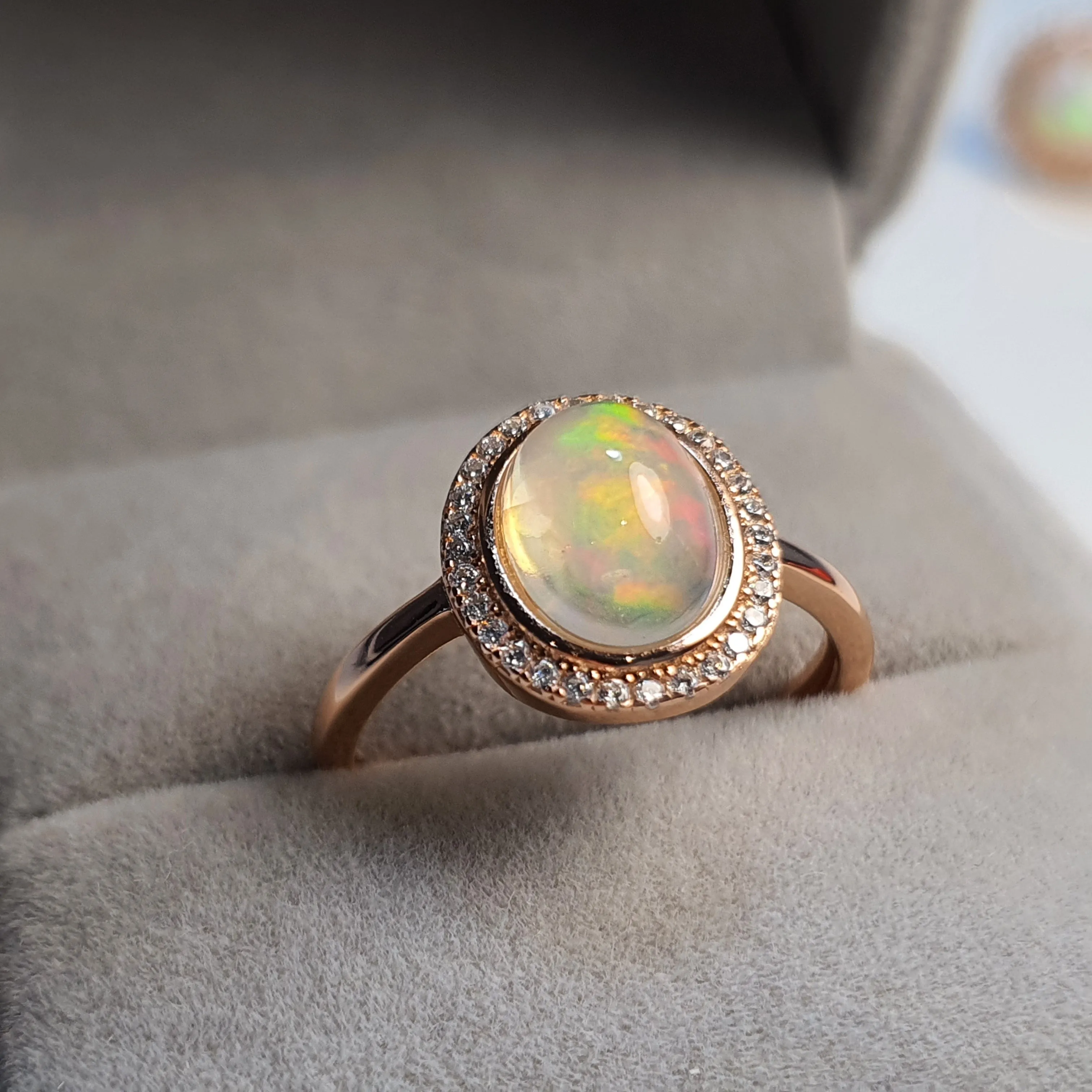 Vintage Style Natural Opal Jewellery Set, Sterling Silver