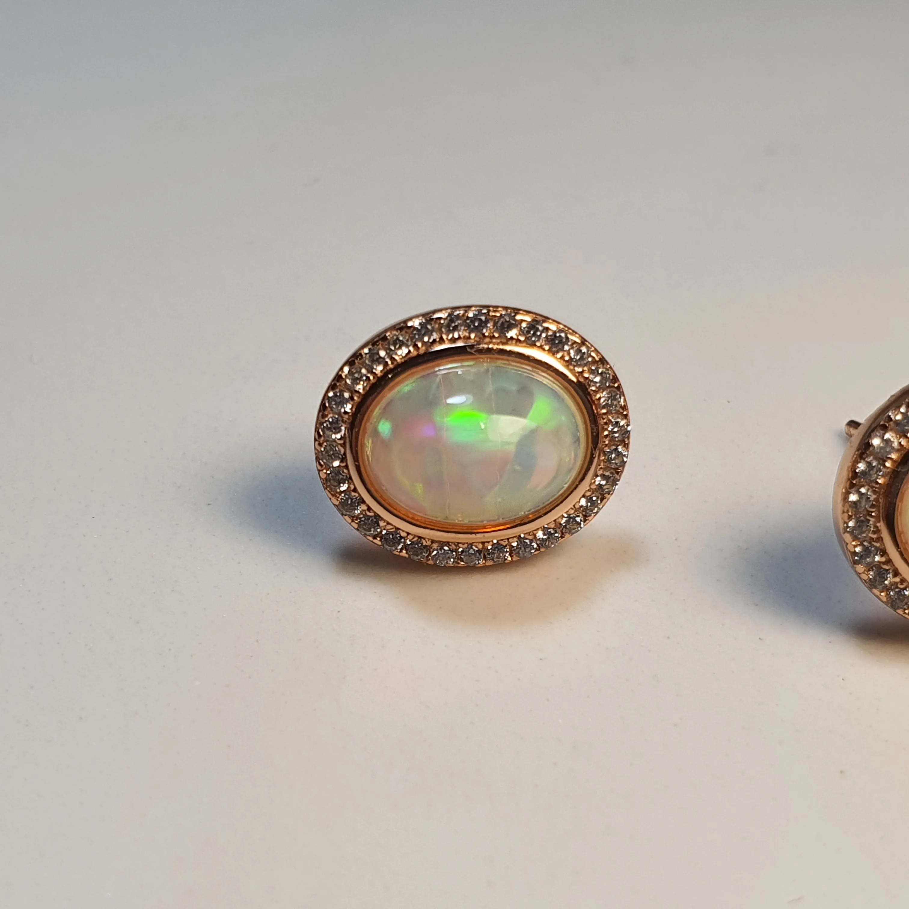 Vintage Style Natural Opal Jewellery Set, Sterling Silver
