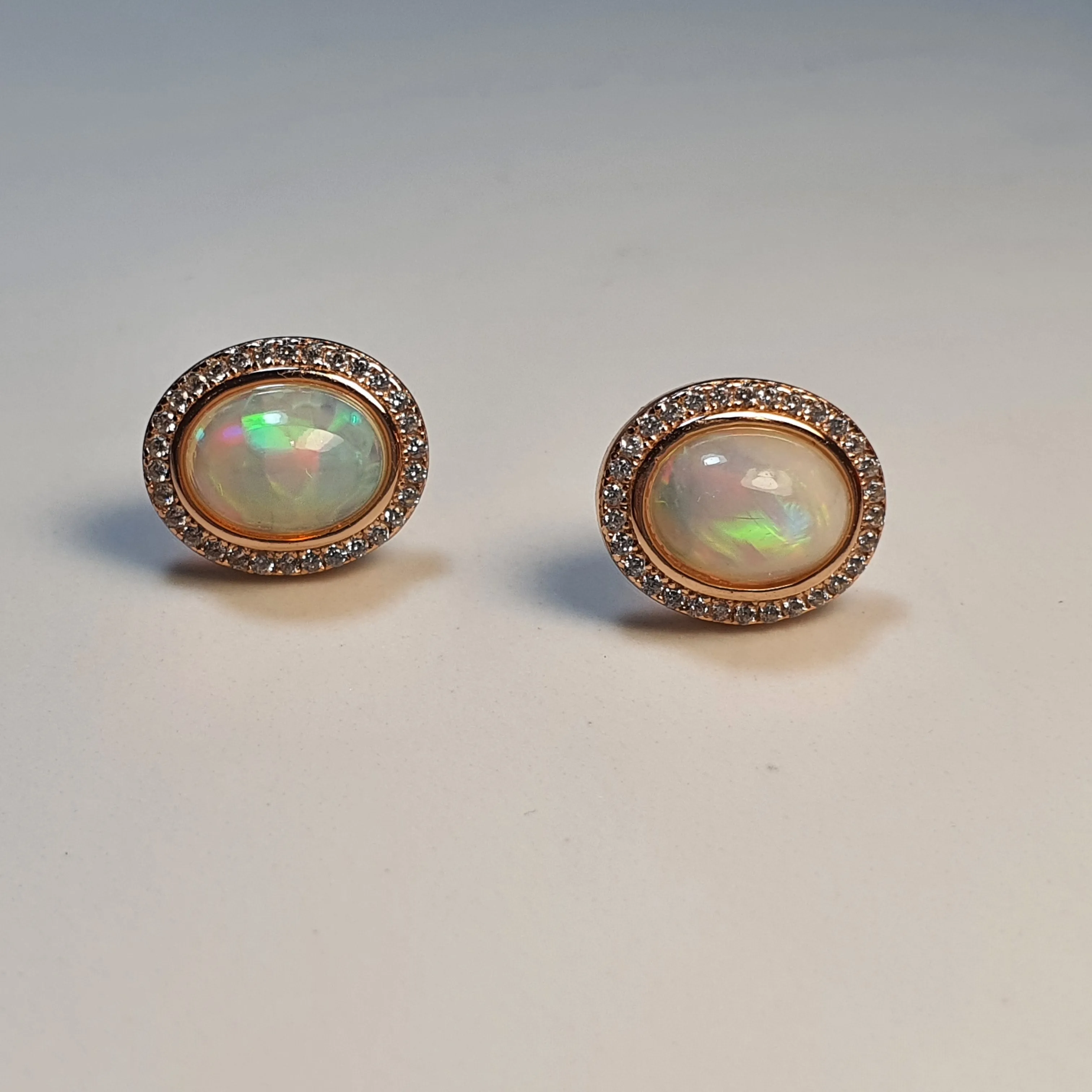 Vintage Style Natural Opal Jewellery Set, Sterling Silver