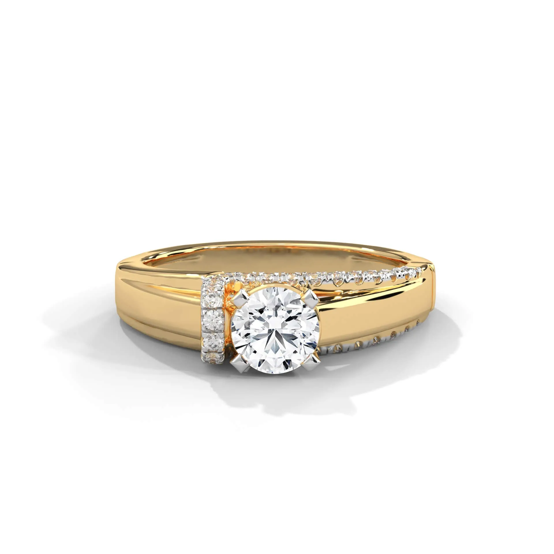 Wista 50 Cents Solitaire Silver Ring For Women | 22KT Gold Vermeil